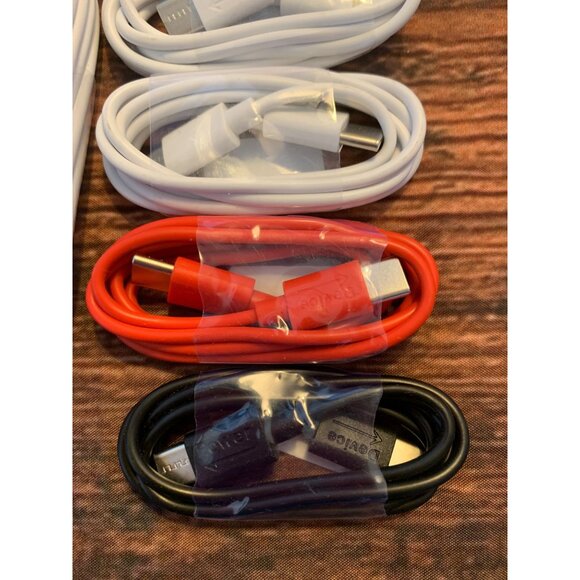 6-Pack USB Cable Set With Lightning & USB-C Connectors - White Red & Black - Picture 4 of 4
